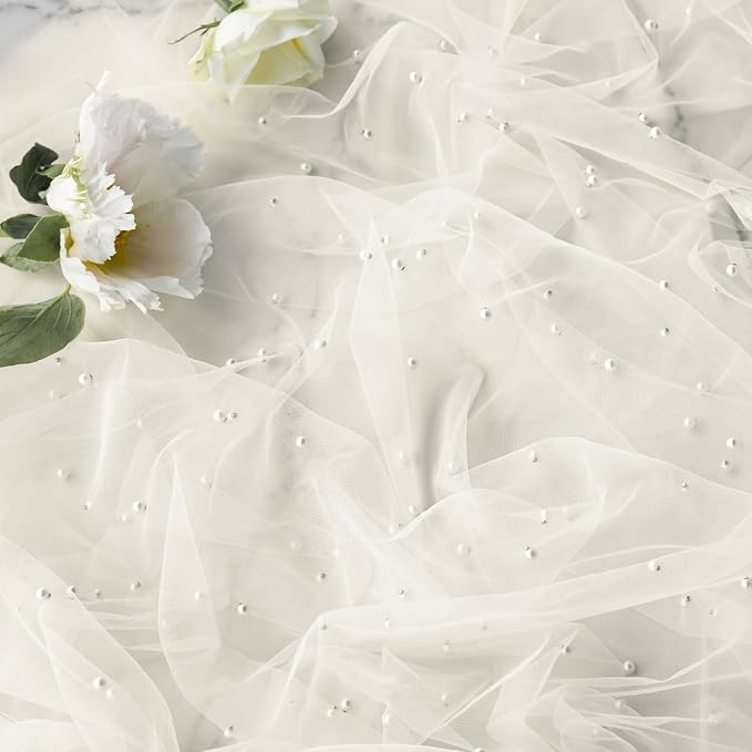 Artoid Mode Pearl Beige Gauze Table Runner 59x120 Inch, Seasonal Sheer Kitchen - Image 5