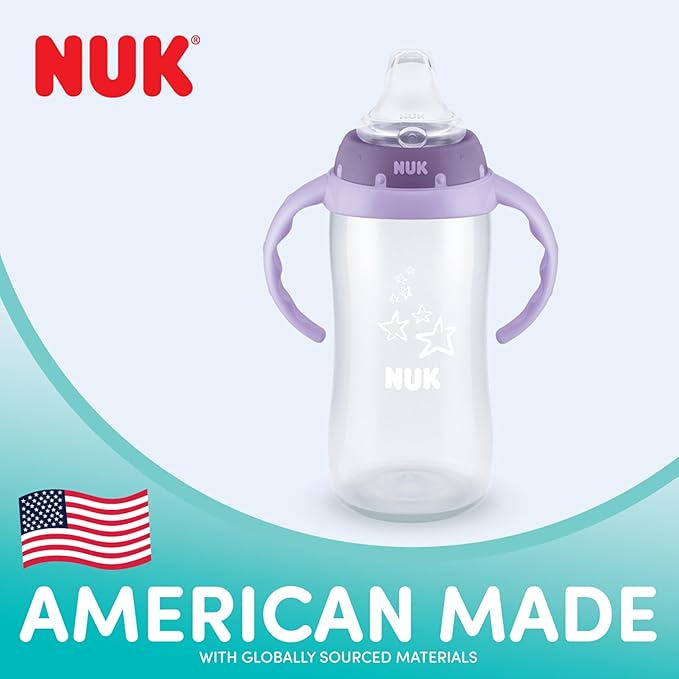 NUK Learner Cup 6+ Months Timeless Collection Amazon Exclusive 10 Oz – BPA Free Spill Proof Sippy Cup 2 Count (Pack of 1)