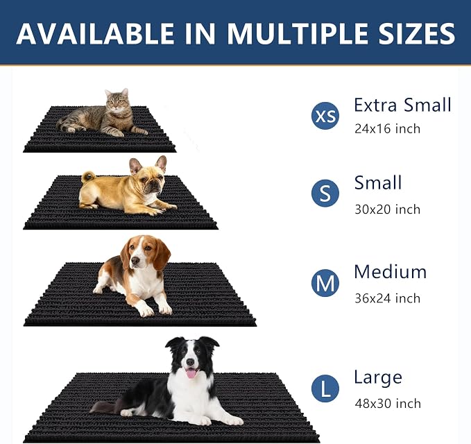 Smiry Dog Door Mat for Muddy Paws 44x24, Absorbent Dirt Trapper, Non-Slip - Image 3