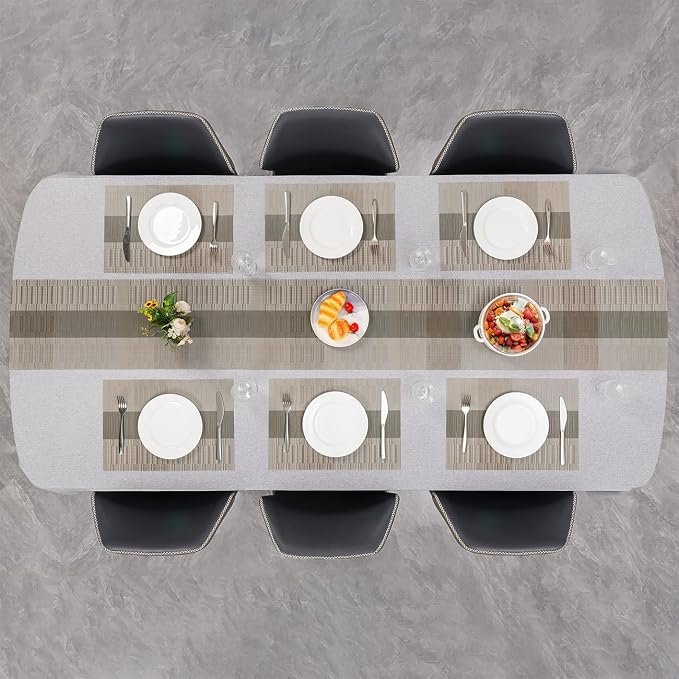 Table Runner 88 Inches Long, Vinyl Woven Farmhouse Table Runners | Washable - Image 8
