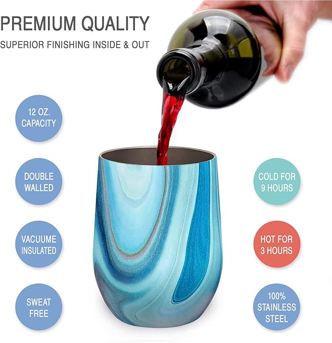 CHILLOUT LIFE 12 oz Stainless Steel Wine Tumbler - Image 3