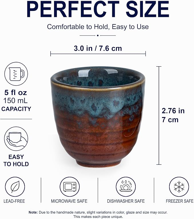 Ceramic Japanese Tea Cups, 5 oz Tea Cup, Chinese Tea Cup, Asian Teacup - Image 2
