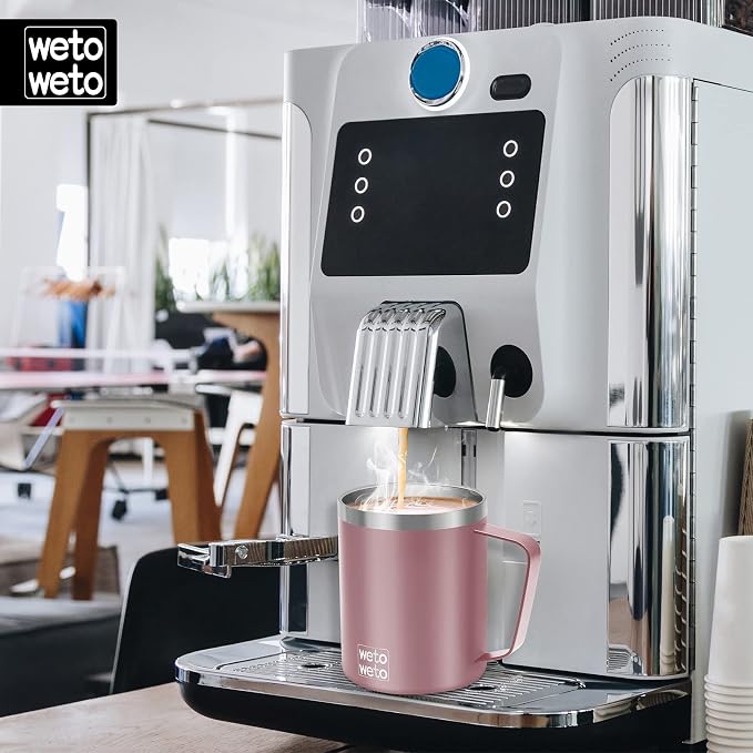 WETOWETO Coffee Mug with Handle, 14oz Insulated Stainless Steel Coffee Travel - Image 4