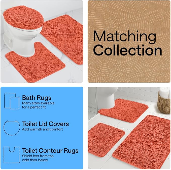 GORILLA GRIP Bath Rug Mat 36x24, Thick Soft Absorbent Chenille, Quick Dry - Image 8