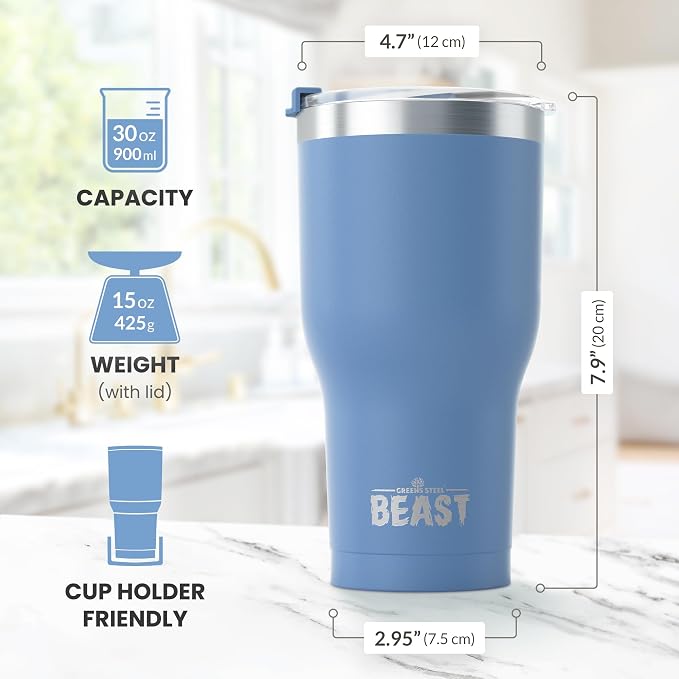 Beast 30 oz Tumbler Stainless Steel Vacuum Insulated Coffee Ice Cup Double Wall - Image 7