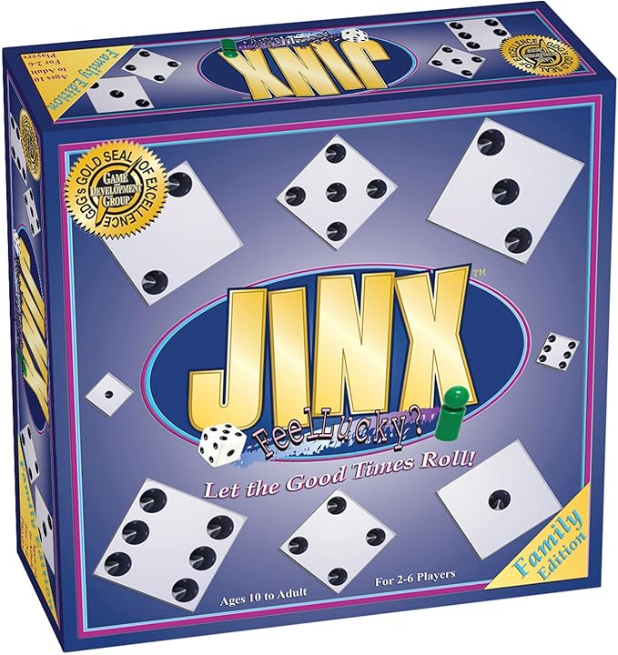 Jinx - Fast and Fun Board Game of Chance Where The Luck of The Roll Determines Your Fate - Game Night Fun for Family & Adults
