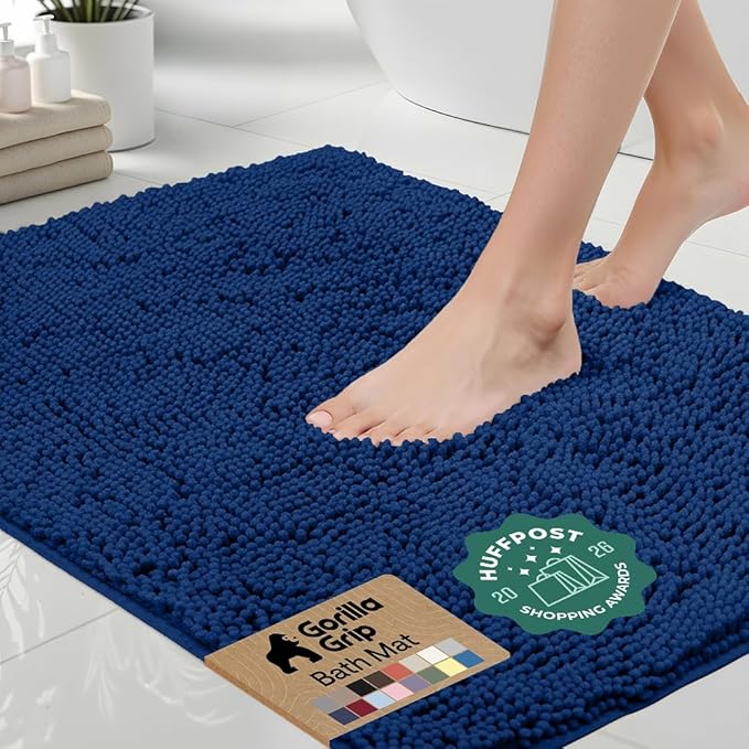 GORILLA GRIP Bath Rug Mat 60x24, Thick Soft Absorbent Chenille, Quick Dry by Unknown