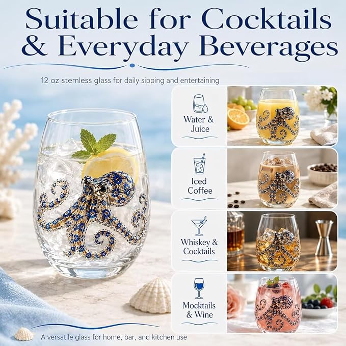 Artisanal Sea Turtle Glassware, 3D Stemless Wine Glasses Tumbler | Handcrafted - Image 4