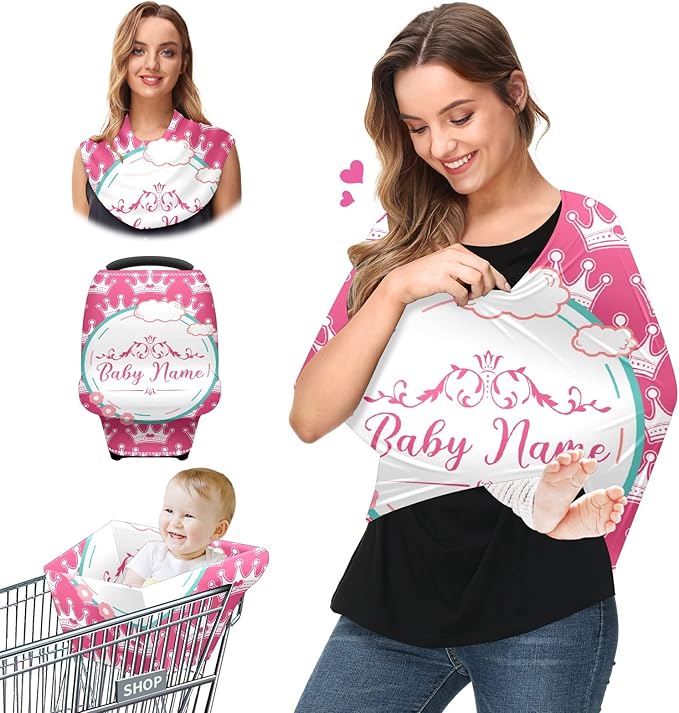 Baby Car Seat Stroller Cover Nursing Cover New Mom Breastfeeding Scarf Soft Stretchy Infant Carrier Cover Car Canopy Coverage