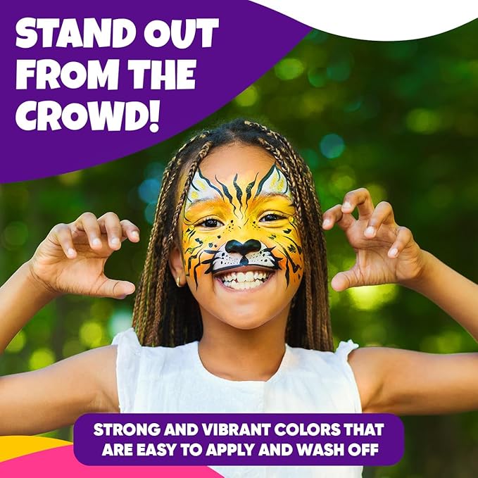 Blue Squid Face Paint Crayons for Kids - 42pcs XL Non-Toxic, Washable Body Paint Crayons - Our Face Painting Kit Makeup Sticks are Easy to Use, Safe for Sensitive Skin and Perfect for a Kids Party