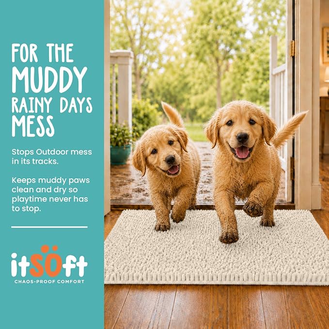 Dog Rugs for Muddy Paws 47x21 | Cleaner Mud Free Floors | Muddy Dogs Mats for - Image 2