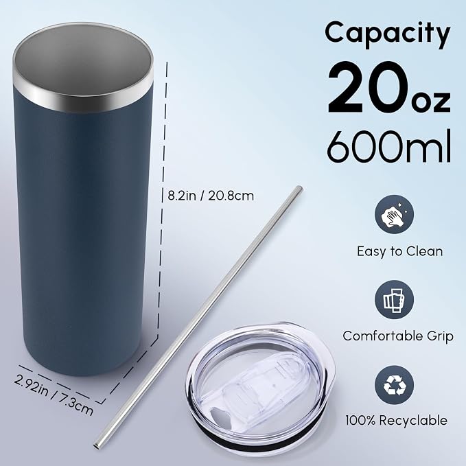 Volhoply 12 Pack Skinny Tumblers - Image 2