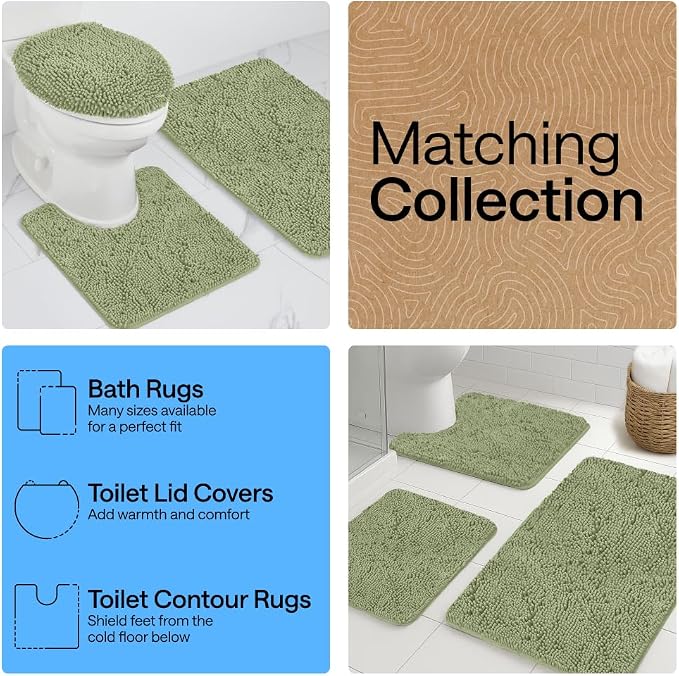 GORILLA GRIP Bath Rug Mat 48x17, Soft Absorbent Chenille, Quick Dry Microfiber - Image 8