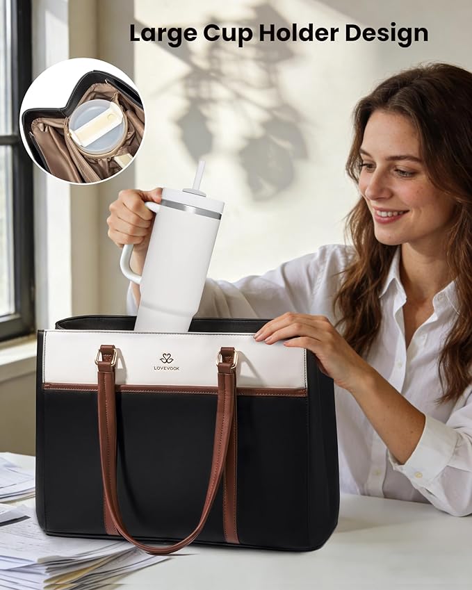 LOVEVOOK Lunch Bag for Women, Work Laptop Tote Bag - Image 6