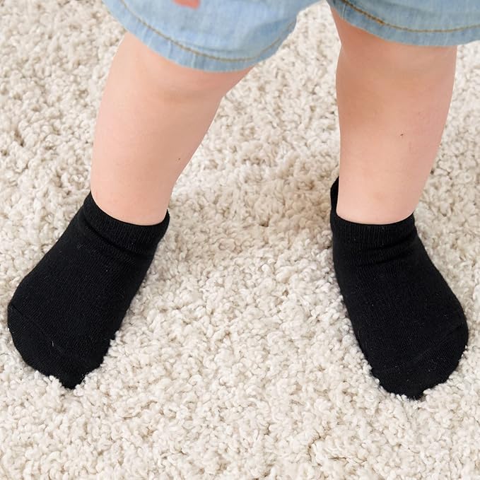 Zaples Baby Non Slip Grip Ankle Socks with Non Skid Soles for Infants Toddlers Kids Boys Girls