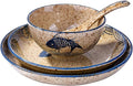 4-Piece Ceramic Dinnerware Set, Japanese Hand-painted Tableware set, A Good by Whitenesser