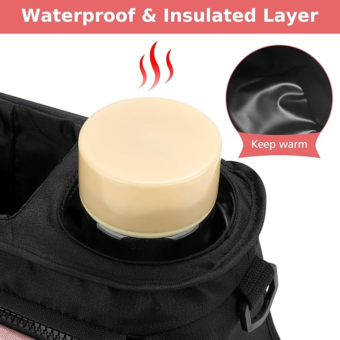 Accmor Universal Stroller Organizer with Insulated Cup Holder Detachable Phone Bag and Shoulder Strap,Stroller Bag Caddy Organizer Fits for Uppababy, Baby Jogger, Britax Strollers