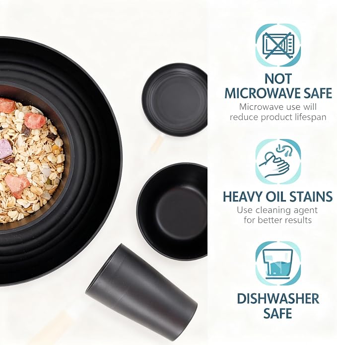 Wheat Straw Dinnerware Sets, Plates and Bowls Set, Dish Sets - Image 2