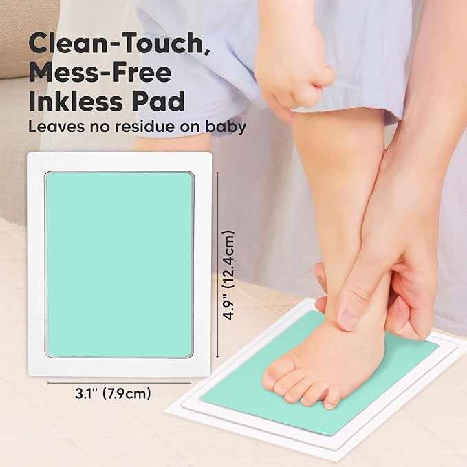 4-Pack Inkless Baby Hand and Footprint Kit - Mess Free Ink Pad for Newborn Keepsake, Dog Nose & Paw Print Kit, Clean Touch Ink Pad for Baby Hand & Footprints, Ideal New Mom Gifts (Popsicle, L)
