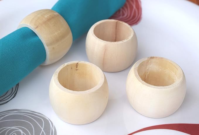 Lightnpro Wooden Napkin Ring, Napkin Rings Set of 12, Ring Napkin, Handmade by Lightnpro