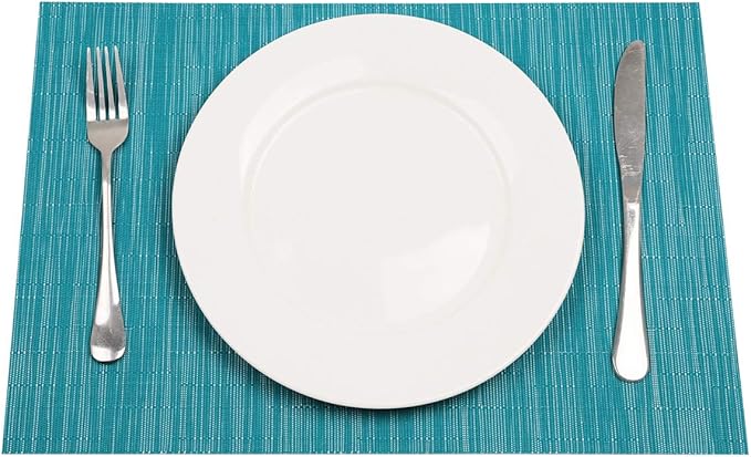 SHACOS Woven Vinyl Placemats Set of 4 Non Slip Heat Resistant Place Mats - Image 3