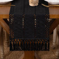 DeZerlor Black Boho Macrame Farmhouse Woven Table Runner 72Inch | Cotton Linen by DeZerlor