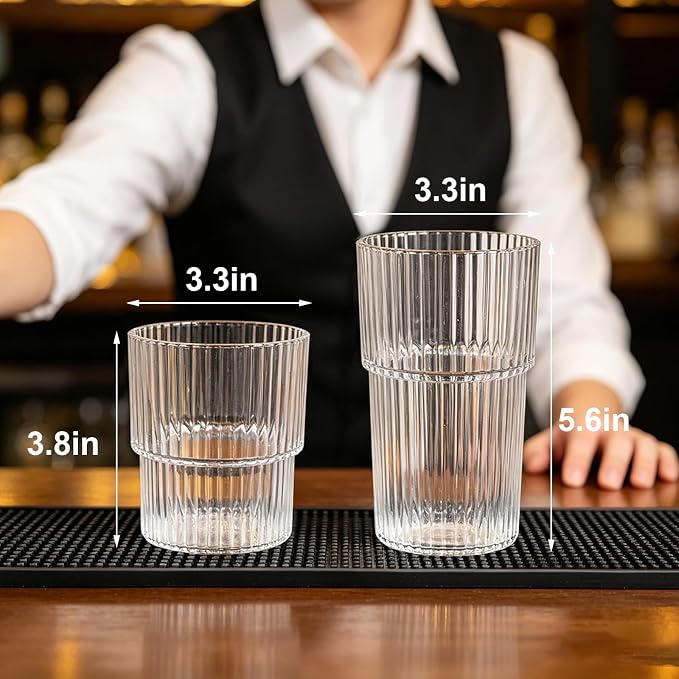 12 Pack Plastic Wine Glasses, 16 Oz Highball Glasses & 12 Oz Cocktail Glasses - Image 7