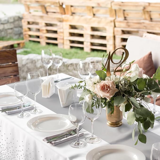 MASHAN 1Pcs White Silver Tablecloth Party Decorations, Plastic White Table - Image 5