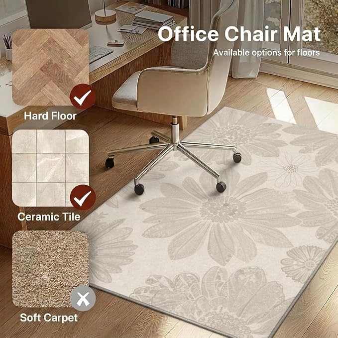 36"x60" Office Chair Mat for Hardwood Tile Floor, Under Desk Carpet Protector - Image 3