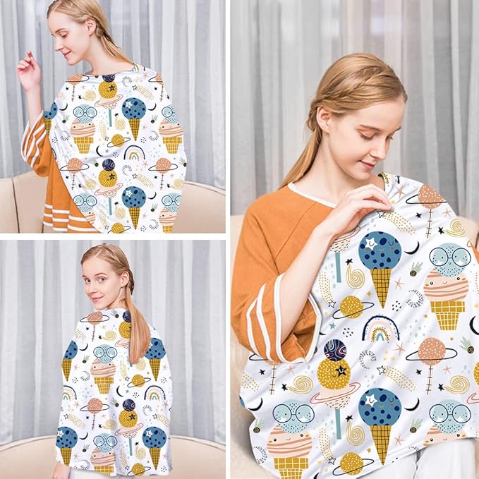 Yoofoss Nursing Cover Breastfeeding Scarf - Baby Car Seat Covers, Infant Stroller Cover, Carseat Canopy for Girls and Boys