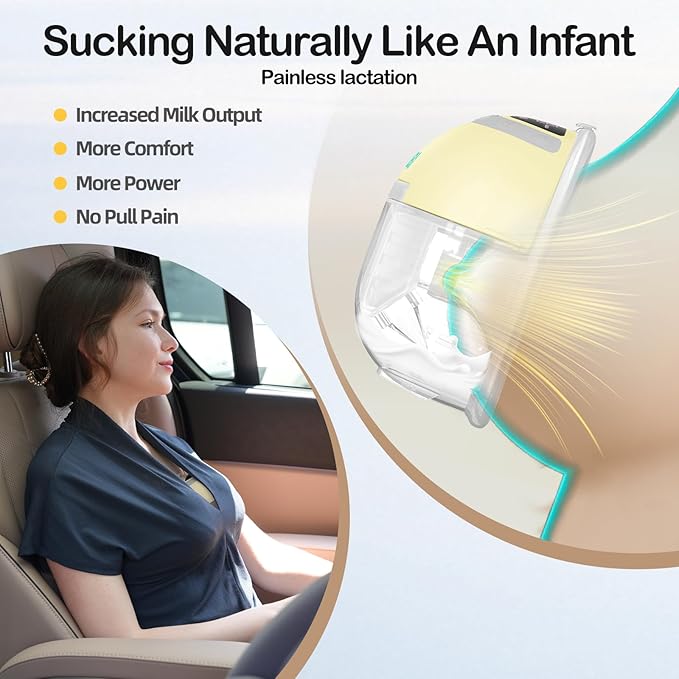 Ellie Wearable Hands Free Breast Pump, Portable Breastfeeding Pump w/Soft Double-Sealed Flange, Anti-Backflow & Leakproof Design, Ultra-Slim and Quiet, 4 Modes 9 Levels, Smart Nightlight, 2 Pack