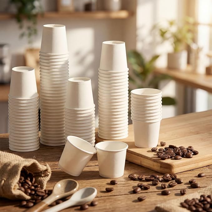 100 Pack 1oz Mini Coffee Cups Disposable Paper Cups Hot or Cold Beverage Cup - Image 4