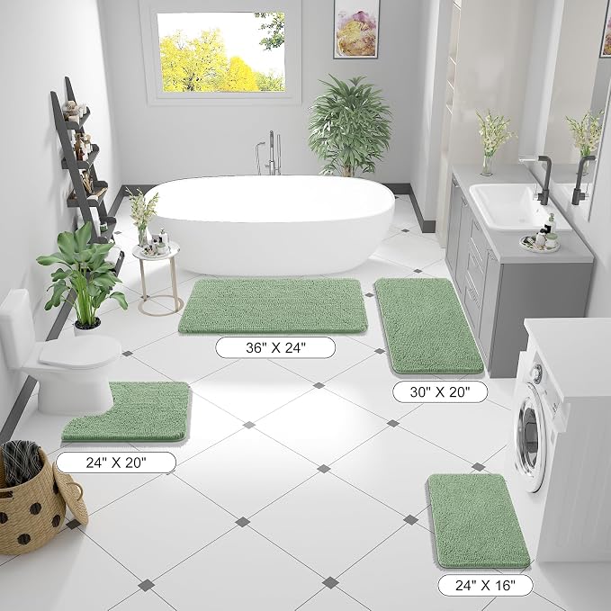 OLANLY Large Bathroom Rugs 70x46, Extra Soft Absorbent Chenille Bath Rugs - Image 2