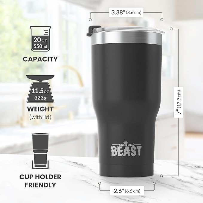 Beast 20 oz Tumbler Stainless Steel Vacuum Insulated Coffee Ice Cup Double Wall - Image 7