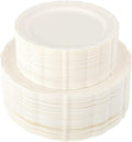 U-QE 100 Pcs Ivory Plastic Plates by U-QE