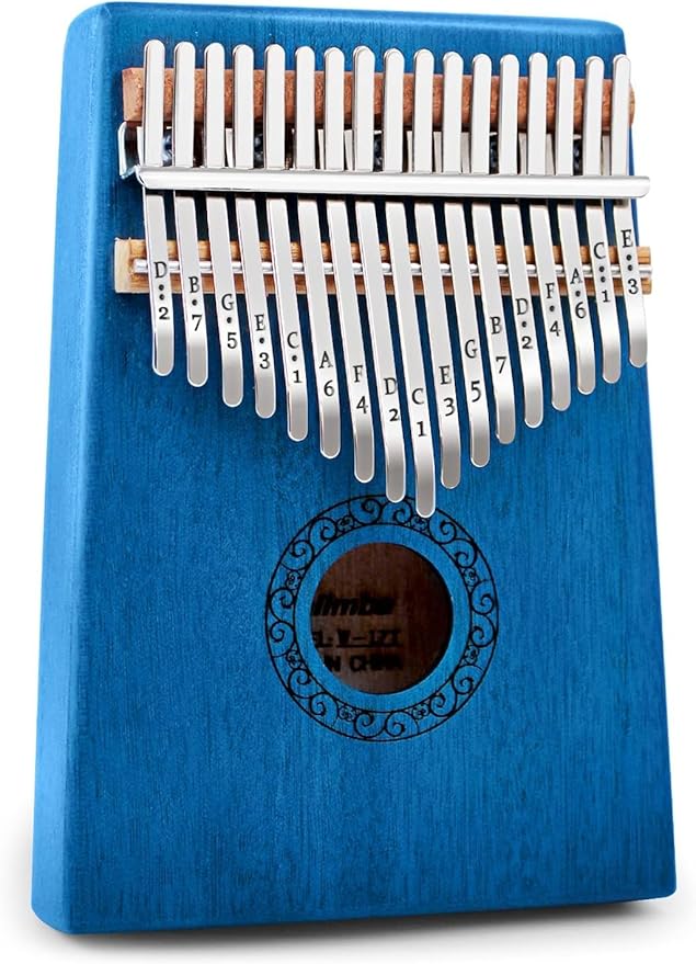 Kalimba Thumb Piano,YUNDIE Portable 17 Keys Mbira Finger Piano with Tune Hammer and Study Instruction,Musical Instruments Gift for Kid Adult Beginners Professional(Blue)