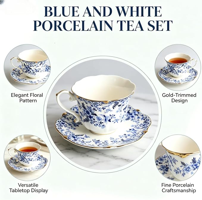 Vintage Floral Tea Cup and Saucer Set - Image 7
