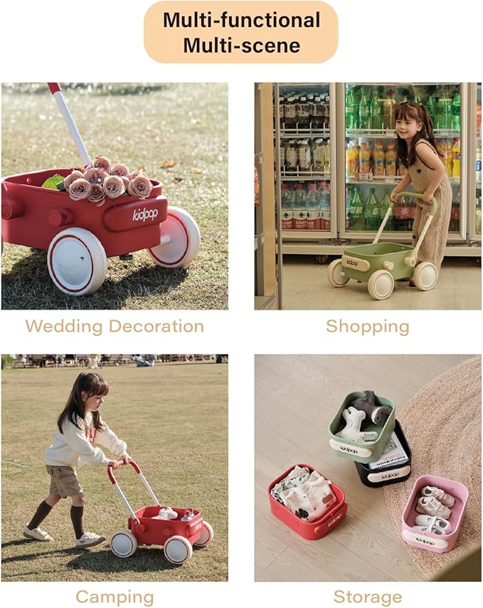 Kidpop PULA 2-in-1 Push and Pull-Along Wagon, Baby Push Walker for First Learner from 7 Month to 4 Year, One Year Birthday Gifts, Sturdy and Safe, Indoors and Outdoors (Purple)