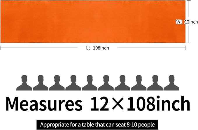 10-Pack Satin Table Runner Orange 12 x 108 inches Long, Table Runners - Image 4