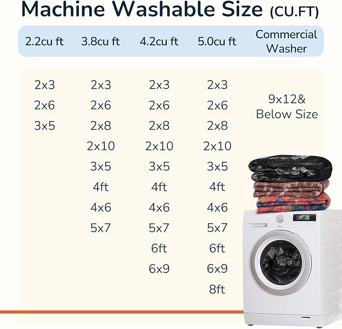 BESTSWEETIE Area Rug 5x8 Rug Machine Washable Non-Slip Low Pile Print Pattern - Image 5