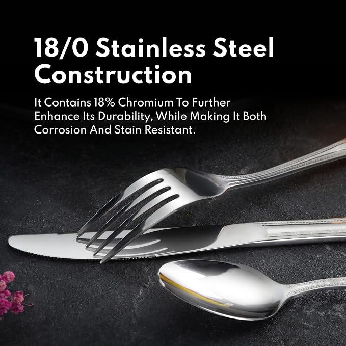 New Star Foodservice Rose Pattern Stainless Steel Iced Teaspoon, Commercial - Image 4