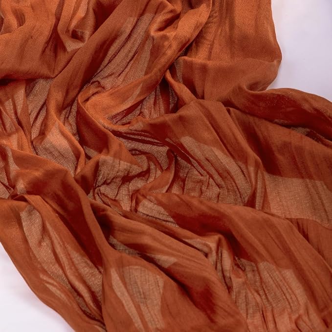 3 Pack Cheesecloth Terracotta Table Runner 10ft Rustic Gauze Decor | - Image 4