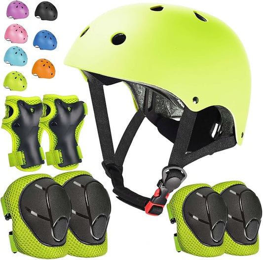 Kids Bike Helmet Set Adjustable Helmet for Ages 3-15 Kids Toddler Boys Girls Youth, Multi-Sport Bicycle Skateboarding Football Rollerskating Scooter Rollerblade Balance Bike Helmets