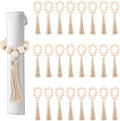 24 Pcs Wooden Bead Napkin Rings, Farmhouse Napkin Rings by Unknown