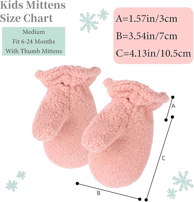 Zsedrut Baby Boys Winter Glove Warm Toddler Infant Girls Mittens Fleece Lined Gloves 1-7 Years