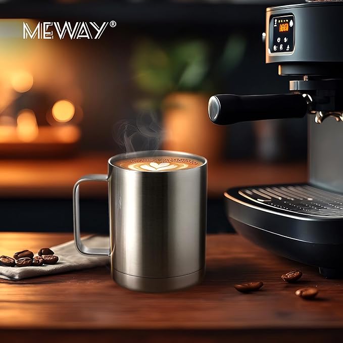 MEWAY 12oz Coffee Mug With Handle, Stainless Steel Insulated Travel Tumblers - Image 6