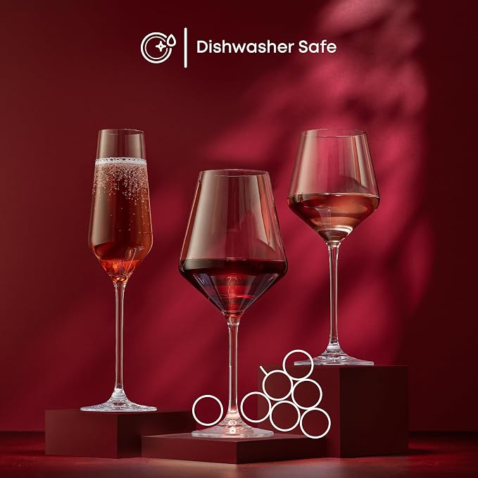 JoyJolt Layla Italian Red Wine Glasses, 17 oz Clear – Made in Europe - Image 3