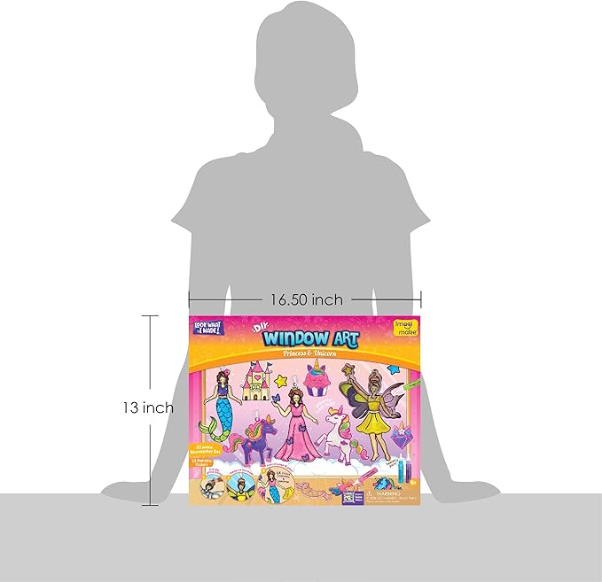 Imagimake Window Art Princess & Unicorn | Suncatcher Kit | Unicorn Toys for Girls Age 5-8 | Craft Kits for Ages 8-12 | Gifts for 5 Year Old Girls | Princess Toys