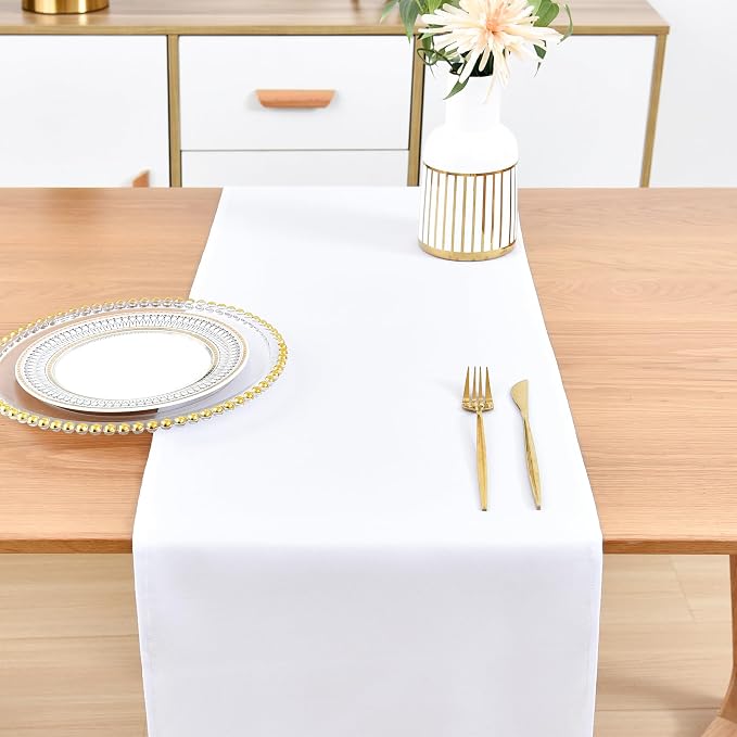 Farmhouse White Table Runner Dining Table Runners 60 Inches Long Coffee Table - Image 7