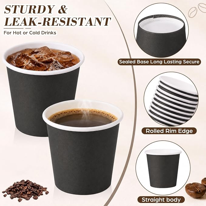 200 Pcs Mini Coffee Cups Brown Culture Cup 2oz Disposable Bathroom Cups Paper - Image 2
